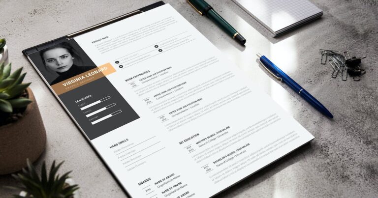 Plantilla gratuita de currículum vitae en PSD. 【Descargar Gratis