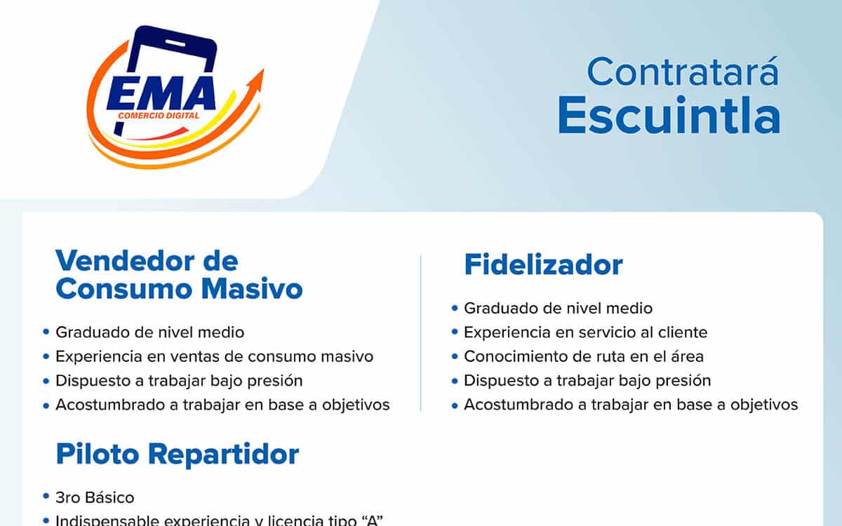 EMA contratará personal para Escuintla