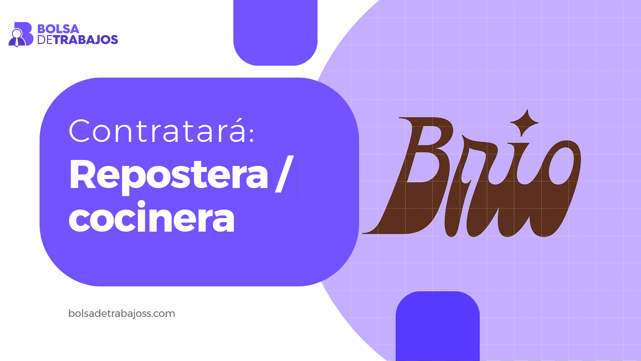 Brío Bakery contratara Repostera / Cocinera